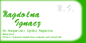 magdolna ignacz business card
